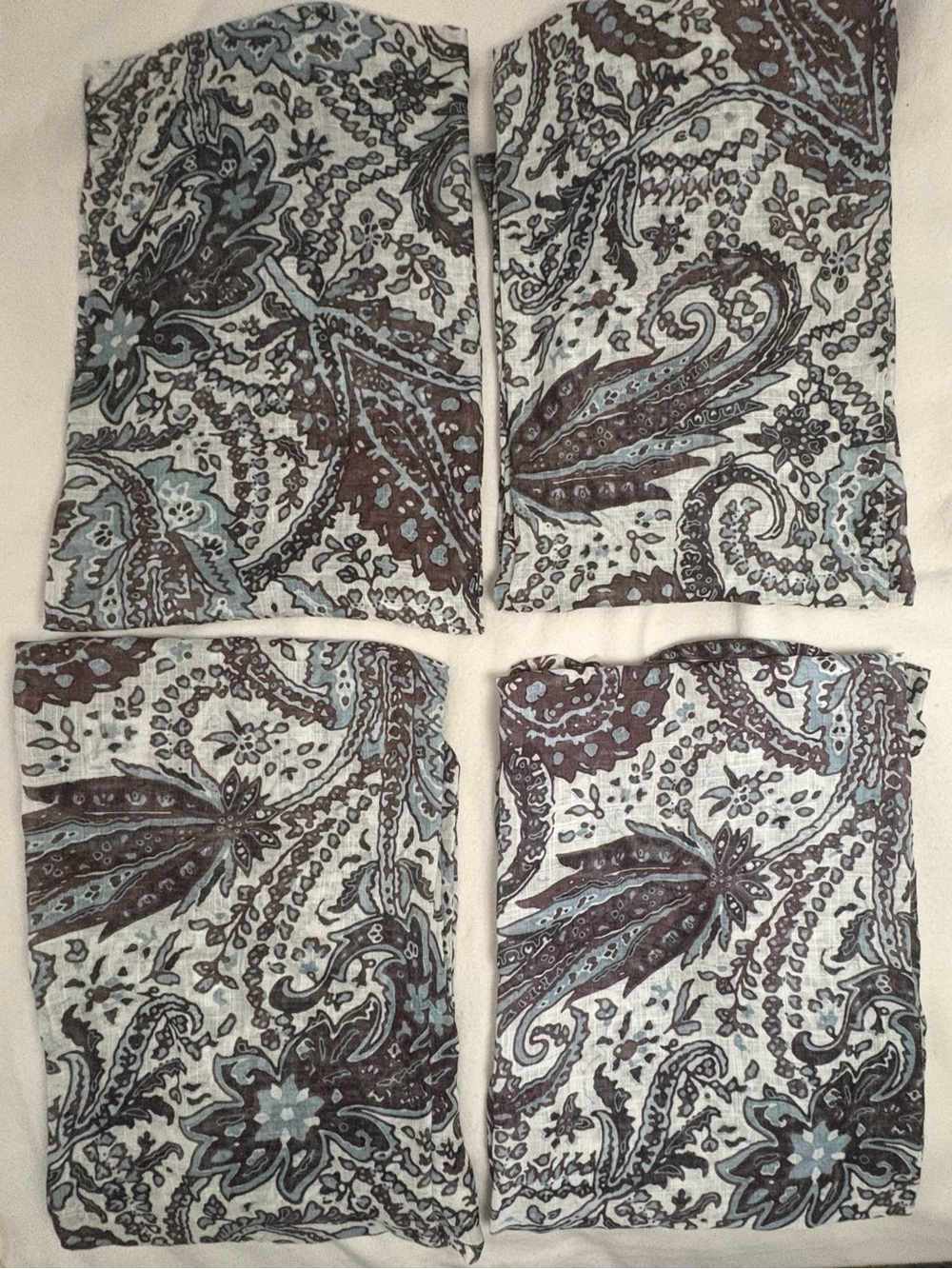 4 NEW Sheer Linen
Blend Panel Curtains 53"x84" Blue Brown
Paisley Target Home